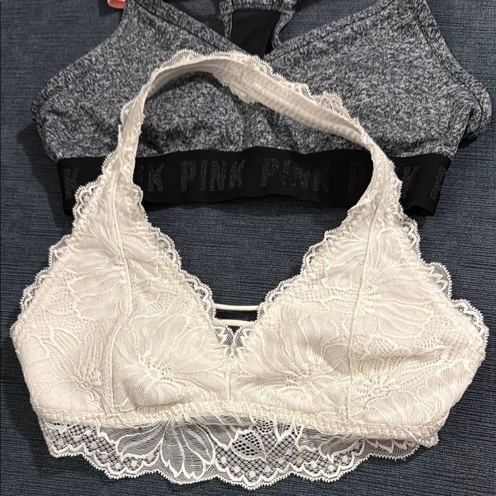Set of 2 PINK by Victoria's Secret and 1 white Gilly Hicks halter Size XS - Picture 2 of 6